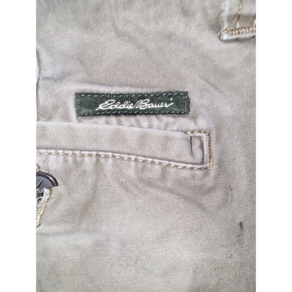 Eddie Bauer Mens Pants 35X30 Cotton Khaki Cream/Gray Outdoor Casual Classic Fit - Picture 8 of 12